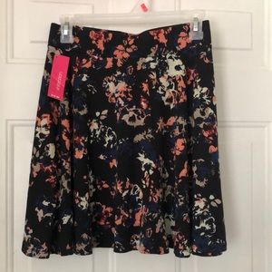 Black with multi floral mini skirt